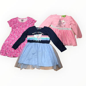 Peppa Pig Dress Lot Girls Toddler 2T Multicolor Tutu Long Sleeve Mixed Brands